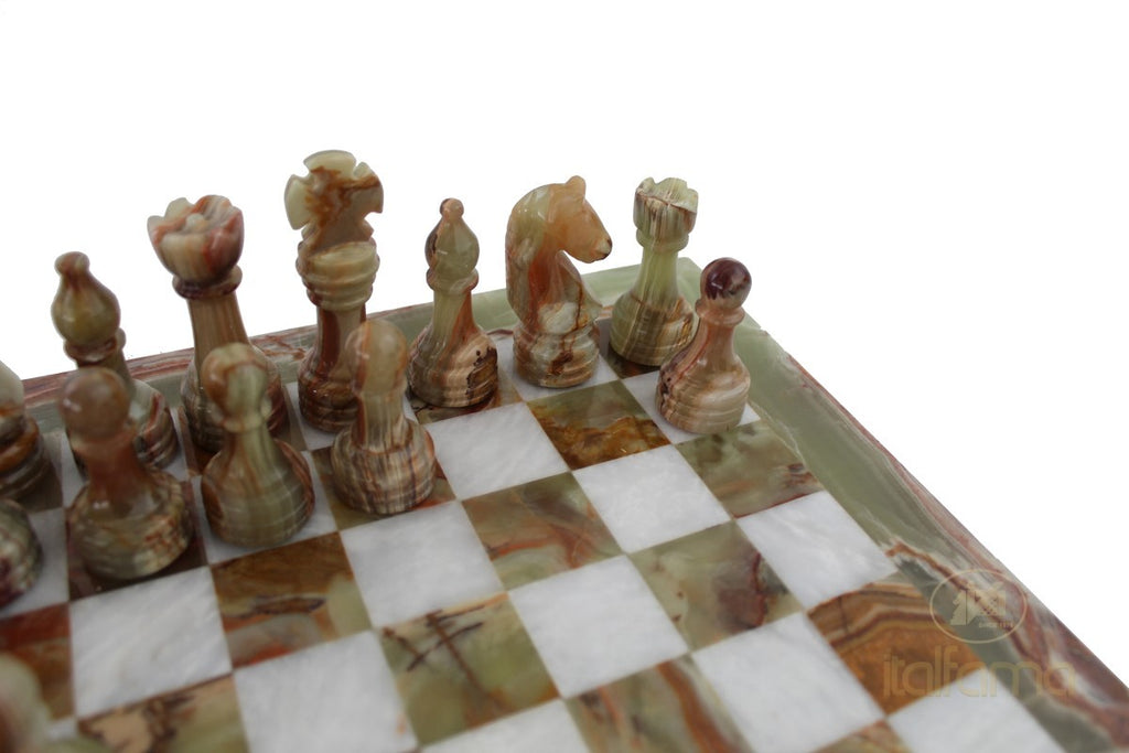 Grenn Onix And White Marble Chess Set