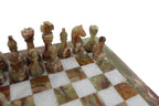 Grenn Onix And White Marble Chess Set