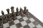 Grey and White Marble Chess Set