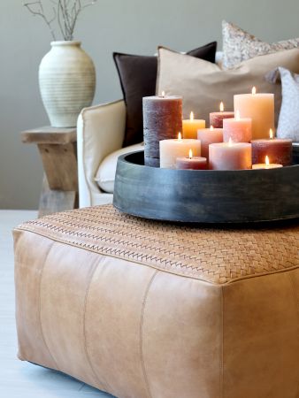Lounge Pouffe in Leather